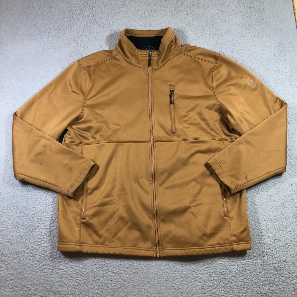 swiss tech mock neck fleece jacket  mens L gold yellow full zip rugged oudoors
